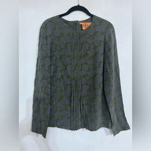 Tory Burge 100% silk top back zipper size 6 tunic blouse
